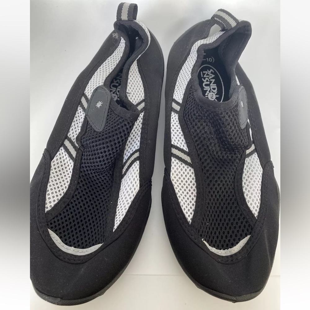 4/$20 Sand N Sun Black/White Water shoes, size:M (7-8)